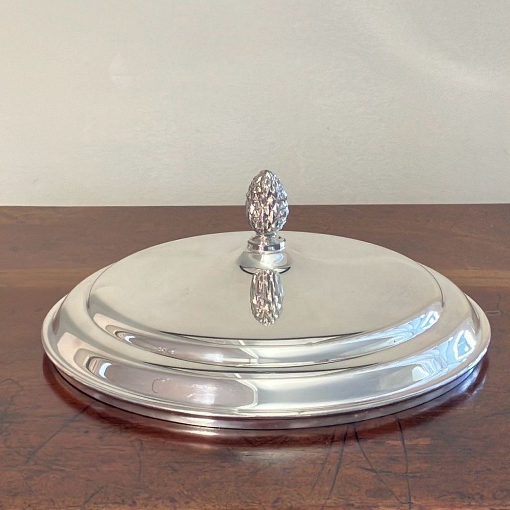 Vintage Silver-Plated Sheffield Casserole Serving Dish Cover Top